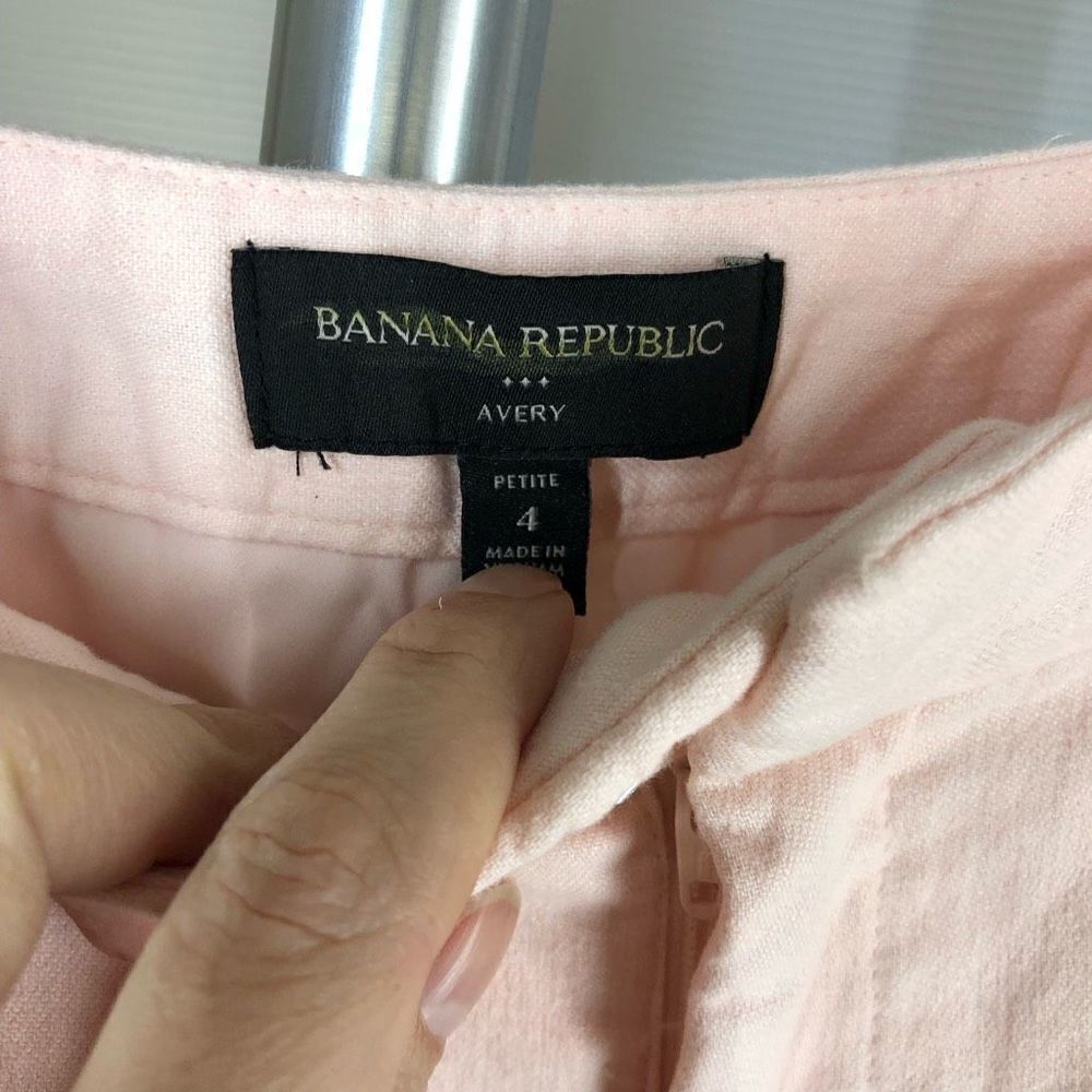 Sz 4P NWT Banana REPUBLIC FCTY Avery Linen Blend‎ Mid Rise Straight Ankle Pants - Picture 6 of 7